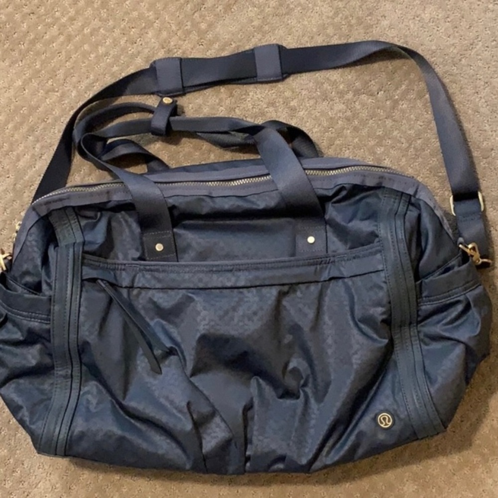 Grey & Pink Lululemon Duffle Bag